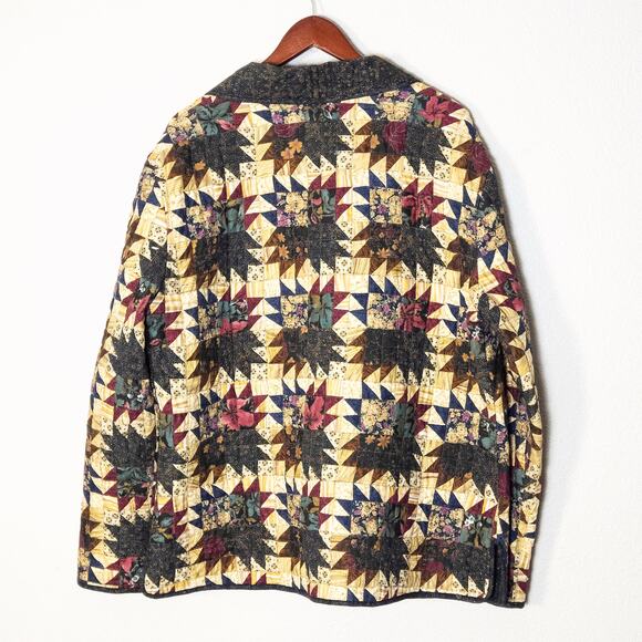 Donna Sharp Women’s Coat Eclectic Grandpa Y2K Quilted Pattern Patchwork Size XL - Picture 2 of 10